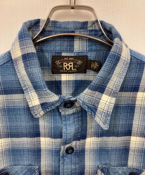 RRL（ダブルアールエル）RRL (ダブルアールエル) チェックシャツ ブルー サイズ:Mの古着・服飾アイテム