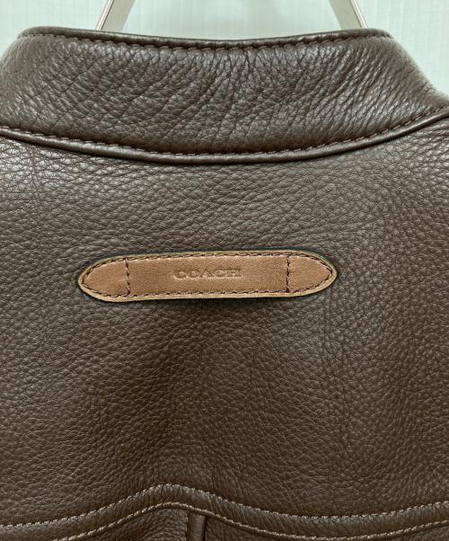 COACH（コーチ）COACH (コーチ) シングルライダースジャケット ブラウン サイズ:XSの古着・服飾アイテム