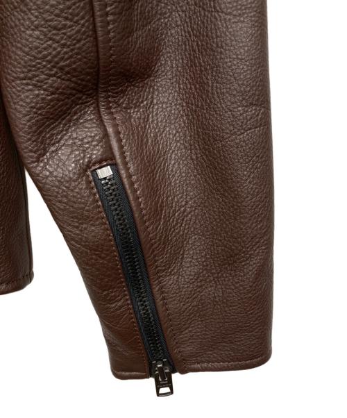 COACH（コーチ）COACH (コーチ) シングルライダースジャケット ブラウン サイズ:XSの古着・服飾アイテム