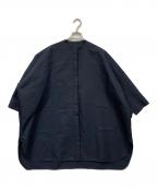 LOHENローヘン）の古着「ハイカウント ダブルサテン ボサムシャツ」｜ネイビー