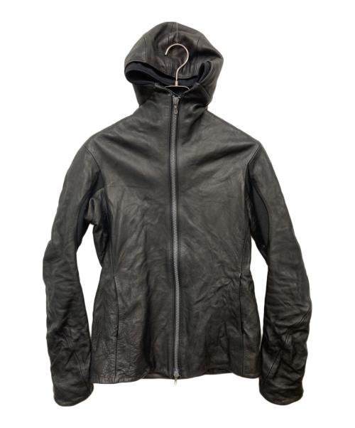 DEVOA（デヴォア）DEVOA (デヴォア) カウレザーフーデッドジャケット ブラック サイズ:2の古着・服飾アイテム