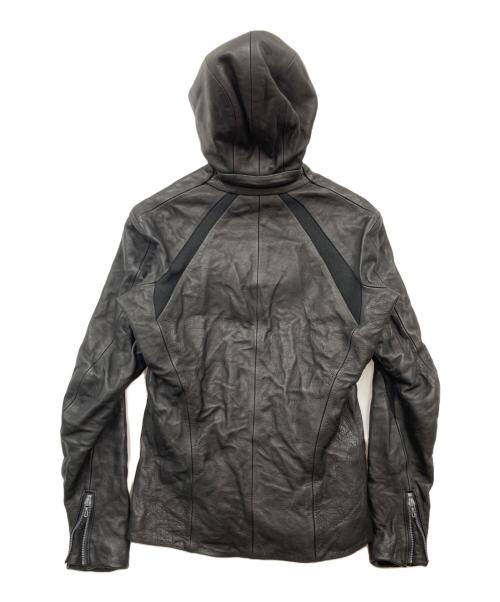 DEVOA（デヴォア）DEVOA (デヴォア) カウレザーフーデッドジャケット ブラック サイズ:2の古着・服飾アイテム