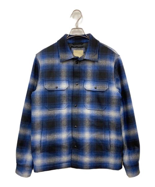 WOOLRICH（ウールリッチ）WOOLRICH (ウールリッチ) アラスカン ウール チェック オーバーシャツ ブルー サイズ:Mの古着・服飾アイテム