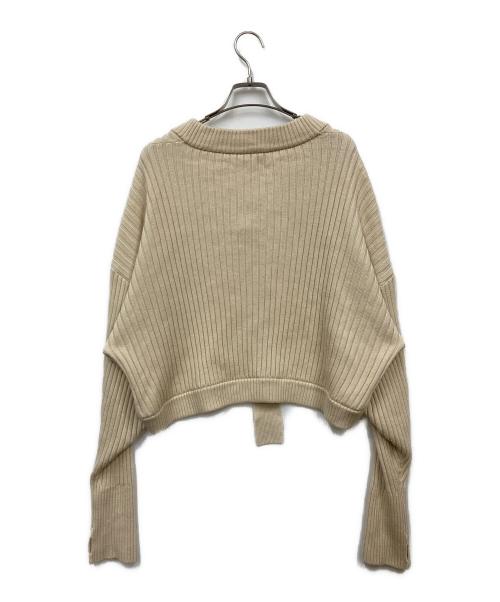 HYKE（ハイク）HYKE (ハイク) ベルテッドショートニットカーディガン ベージュ サイズ:1の古着・服飾アイテム