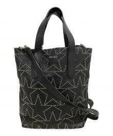 JIMMY CHOO（ジミーチュウ）の古着「Sofia N/S スタースタッズ レザー2wayバッグ」｜ブラック
