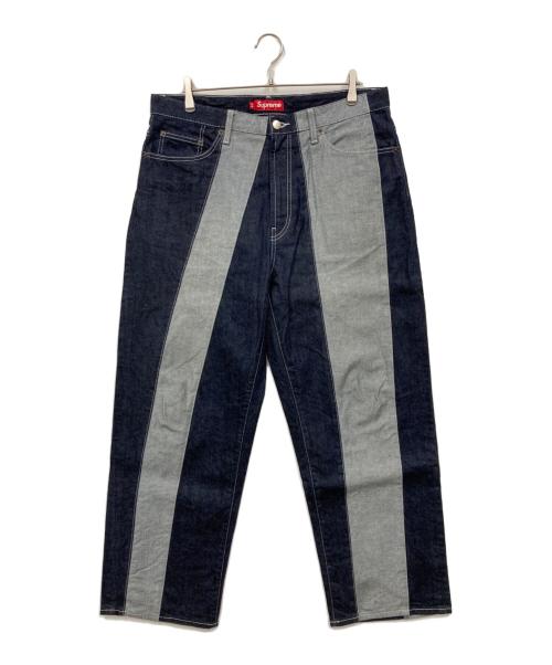 SUPREME（シュプリーム）Supreme (シュプリーム) Paneled Stripe Baggy Jean インディゴ サイズ:34の古着・服飾アイテム