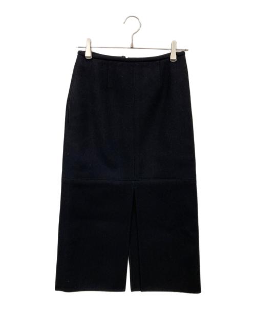 CELINE（セリーヌ）CELINE (セリーヌ) メルトンウールスリットスカート ブラック サイズ:36の古着・服飾アイテム