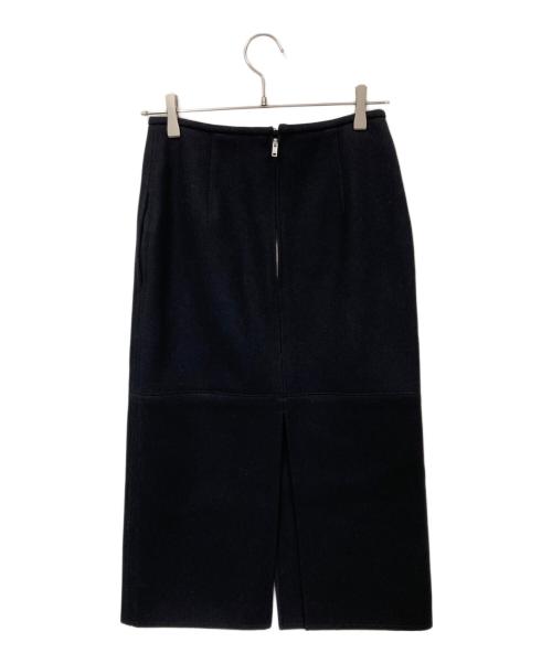 CELINE（セリーヌ）CELINE (セリーヌ) メルトンウールスリットスカート ブラック サイズ:36の古着・服飾アイテム