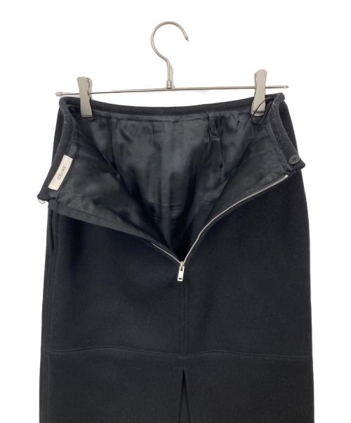 CELINE（セリーヌ）CELINE (セリーヌ) メルトンウールスリットスカート ブラック サイズ:36の古着・服飾アイテム
