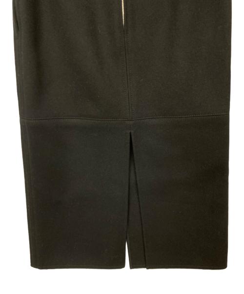 CELINE（セリーヌ）CELINE (セリーヌ) メルトンウールスリットスカート ブラック サイズ:36の古着・服飾アイテム