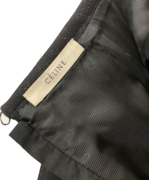 CELINE（セリーヌ）CELINE (セリーヌ) メルトンウールスリットスカート ブラック サイズ:36の古着・服飾アイテム