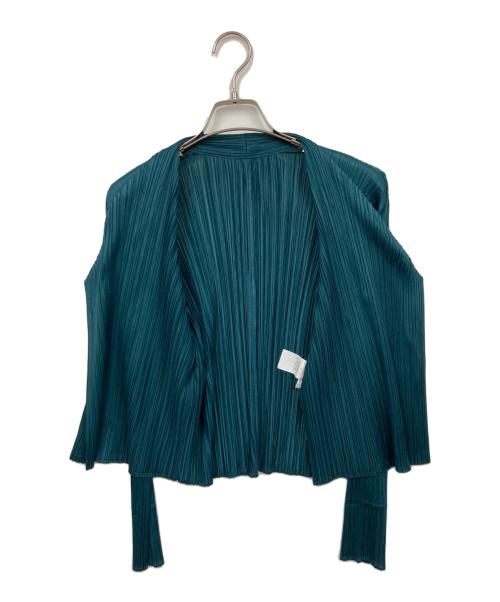 PLEATS PLEASE（プリーツプリーズ）PLEATS PLEASE (プリーツプリーズ) カーディガン グリーン サイズ:3の古着・服飾アイテム
