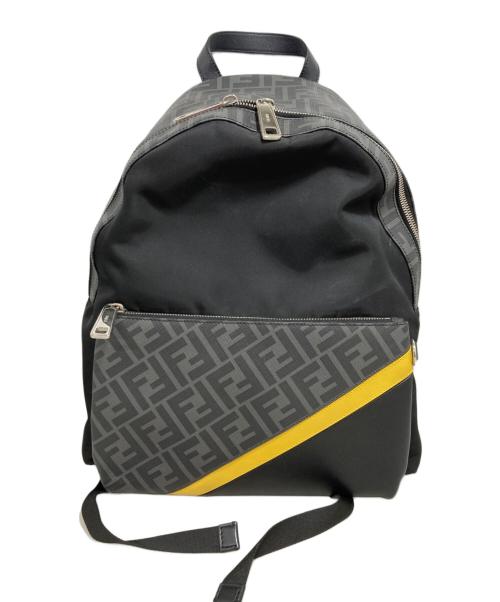 FENDI（フェンディ）FENDI (フェンディ) FFズッカ柄 ダイアゴナル バックパック ブラックの古着・服飾アイテム