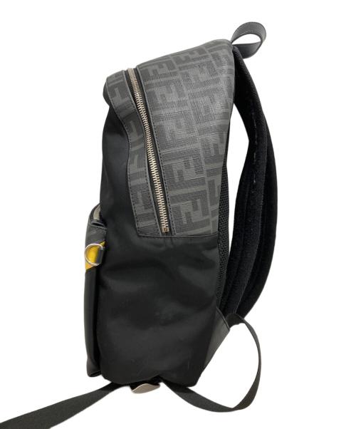 FENDI（フェンディ）FENDI (フェンディ) FFズッカ柄 ダイアゴナル バックパック ブラックの古着・服飾アイテム