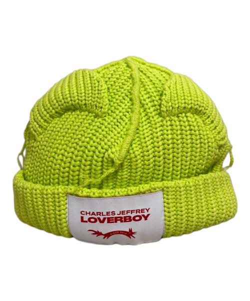 CHARLES JEFFREY LOVERBOY（チャールズ ジェフリー ラバーボーイ）CHARLES JEFFREY LOVERBOY (チャールズ ジェフリー ラバーボーイ) ニット帽 黄緑の古着・服飾アイテム