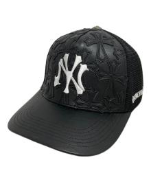 NEW VINTAGE（ニュービンテージ）の古着「NV CROSS LEATHER MESH CAP」｜ブラック