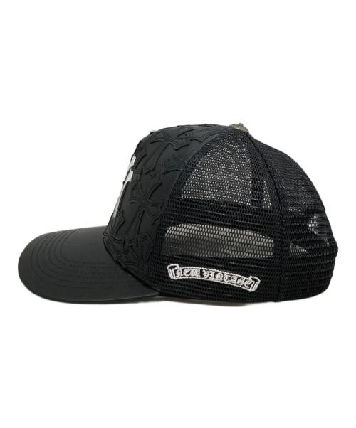 NEW VINTAGE（ニュービンテージ）NEW VINTAGE (ニュービンテージ) NV CROSS LEATHER MESH CAP ブラックの古着・服飾アイテム