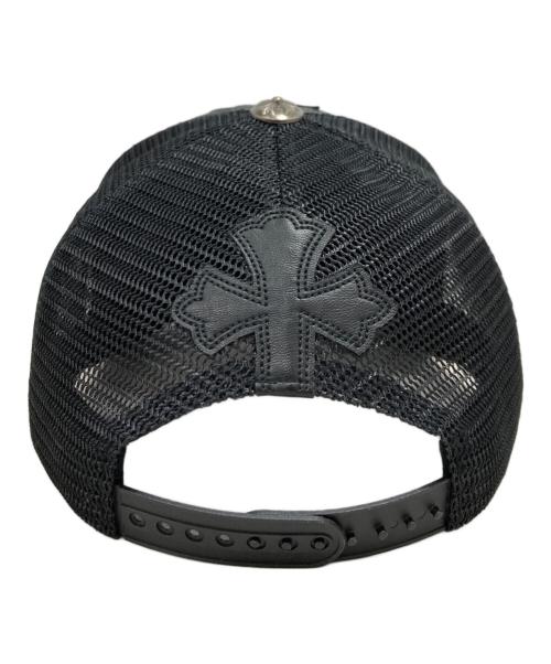 NEW VINTAGE（ニュービンテージ）NEW VINTAGE (ニュービンテージ) NV CROSS LEATHER MESH CAP ブラックの古着・服飾アイテム