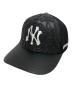 NEW VINTAGE（ニュービンテージ）の古着「NV CROSS LEATHER MESH CAP」｜ブラック