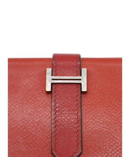 HERMES（エルメス）HERMES (エルメス) 3つ折り財布 レッド ベアンの古着・服飾アイテム