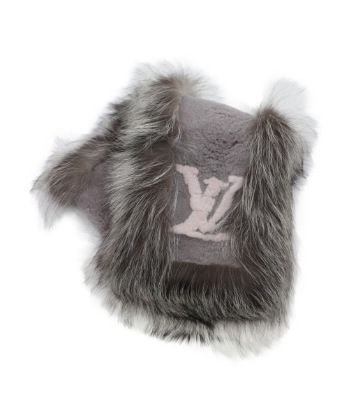 LOUIS VUITTON（ルイ ヴィトン）LOUIS VUITTON (ルイヴィトン) エシャルプ ファーリーファー グレー サイズ:- フォックスファー×ミンクの古着・服飾アイテム