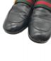 中古・古着 GUCCI (グッチ) ダブルGウェブ付レザーローファー ブラック サイズ:9 1/2：10800円