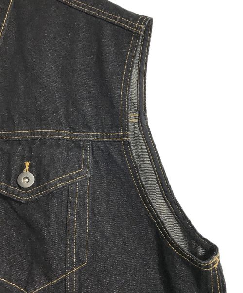 WETTEMPT（ウィテンプト）WETTEMPT (ウィテンプト) デニムベスト ブラック サイズ:Sの古着・服飾アイテム