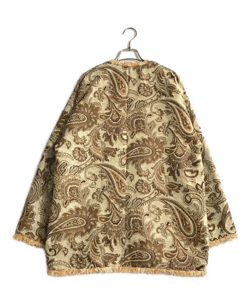 CAPRICIEUX LE'MAGE（カプリシューレマージュ）CAPRICIEUX LE'MAGE (カプリシューレマージュ) ジャガードハーフコート ベージュ×ブラウン サイズ:Fの古着・服飾アイテム