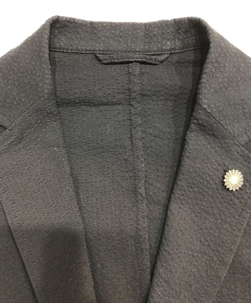 giannetto（ジャンネット）giannetto (ジャンネット) ストレッチ シアサッカー セットアップ ブラック サイズ:46の古着・服飾アイテム