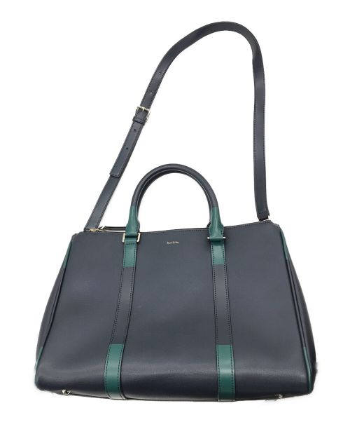 PAUL SMITH（ポールスミス）Paul Smith (ポールスミス) 2WAYショルダーバッグ グリーン×ネイビーの古着・服飾アイテム