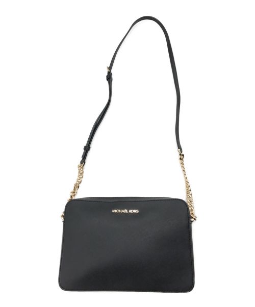 MICHAEL KORS（マイケル・コース）MICHAEL KORS (マイケルコース) スクエアショルダーバッグ ブラックの古着・服飾アイテム