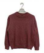 green label relaxingグリーンレーベルリラクシング）の古着「ウール ポリエステル ワッフル モックネック ニット」｜レッド