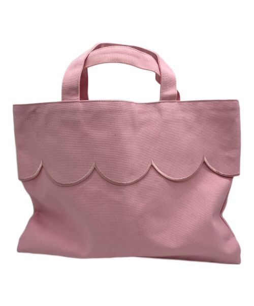 MARONENONFEE（マーロンエノンフィ）MARONENONFEE (マーロンエノンフィ) キャンバススカラップバッグカプリ ピンクの古着・服飾アイテム