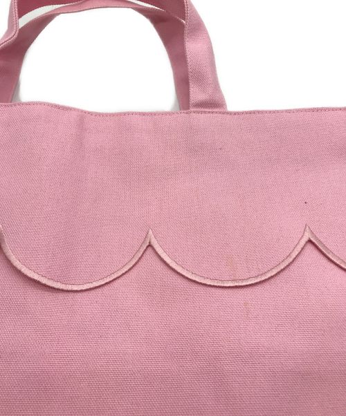 MARONENONFEE（マーロンエノンフィ）MARONENONFEE (マーロンエノンフィ) キャンバススカラップバッグカプリ ピンクの古着・服飾アイテム