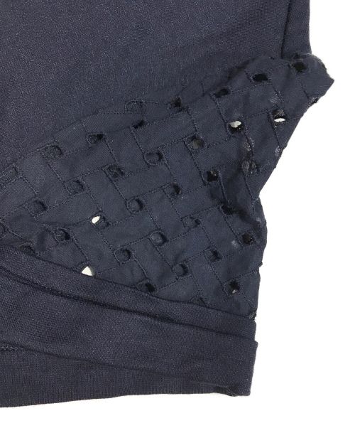 MARONENONFE（マーロンエノンフィ）MARONENONFE (マーロンエノンフィ) フレアレースロングワンピース ネイビー サイズ:38の古着・服飾アイテム