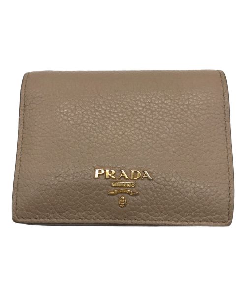 PRADA（プラダ）PRADA (プラダ) 2つ折り財布 ベージュ×ピンクの古着・服飾アイテム