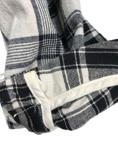 kamikazeattack（カミカゼアタック）kamikazeattack (カミカゼアタック) チェックジャケット ホワイト×ブラック サイズ:XLの古着・服飾アイテム