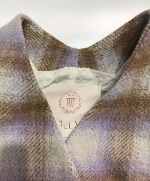 TELA（テラ）tela (テラ) チェックフリンジコート ピンク サイズ:US：Sの古着・服飾アイテム