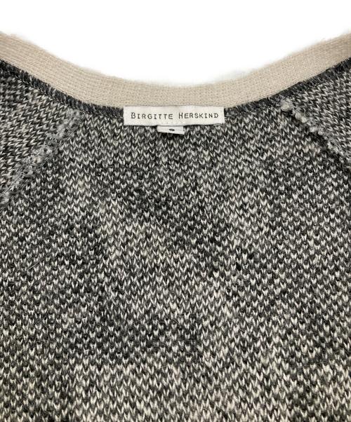 BIRGITTE HERSKIND（ビアギテヘアスキン）BIRGITTE HERSKIND (ビアギテヘアスキン) モヘアブレンドニットカーディガン ブラック×グレー サイズ:Sの古着・服飾アイテム