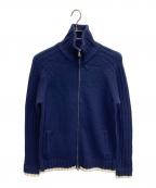 LOVELESSラブレス）の古着「タスマニアラム ジップアップ ニット」｜ネイビー