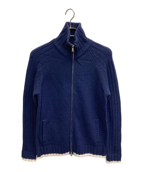 LOVELESS（ラブレス）LOVELESS (ラブレス) タスマニアラム ジップアップ ニット ネイビー サイズ:Lの古着・服飾アイテム