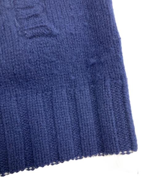 LOVELESS（ラブレス）LOVELESS (ラブレス) タスマニアラム ジップアップ ニット ネイビー サイズ:Lの古着・服飾アイテム