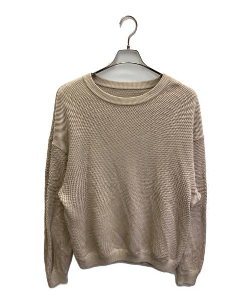 crepuscule（クレプスキュール）crepuscule (クレプスキュール) モスステッチ ロングスリーブ 鹿の子 コットンニット アイボリー サイズ:2の古着・服飾アイテム