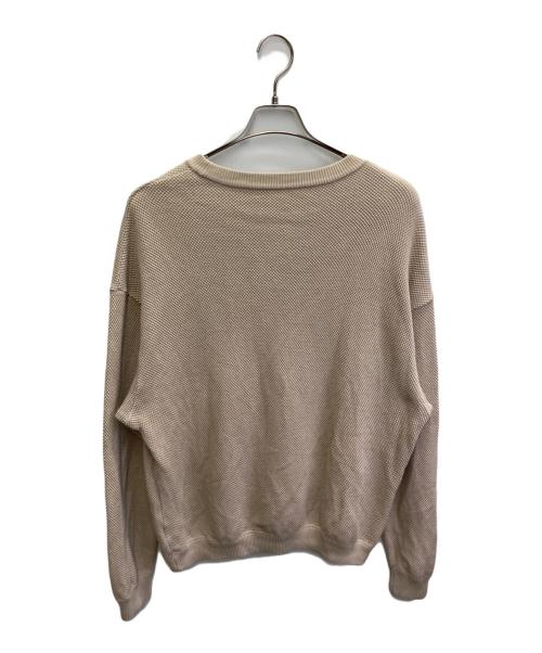 crepuscule（クレプスキュール）crepuscule (クレプスキュール) モスステッチ ロングスリーブ 鹿の子 コットンニット アイボリー サイズ:2の古着・服飾アイテム