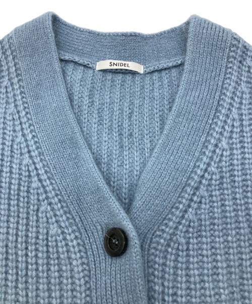 Snidel（スナイデル）Snidel (スナイデル) ベビーアルパカ畦カーディガン ブルー サイズ:FREEの古着・服飾アイテム