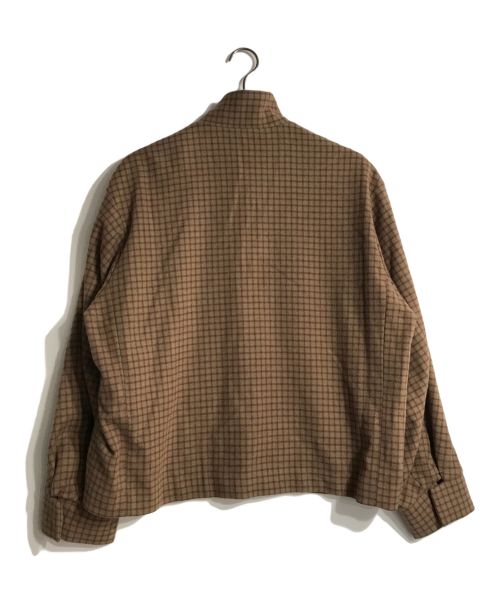 URU（ウル）URU (ウル) ウールカシミヤ スタンドカラー ブルゾン ブラウン サイズ:1の古着・服飾アイテム