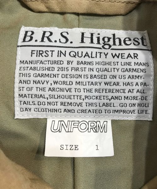 BARNS outfitters HIGHEST（バーンズアウトフィッターズハイエスト）BARNS outfitters HIGHEST (バーンズアウトフィッターズハイエスト) M-65 ユーティリティジャケット ブラウン サイズ:1の古着・服飾アイテム
