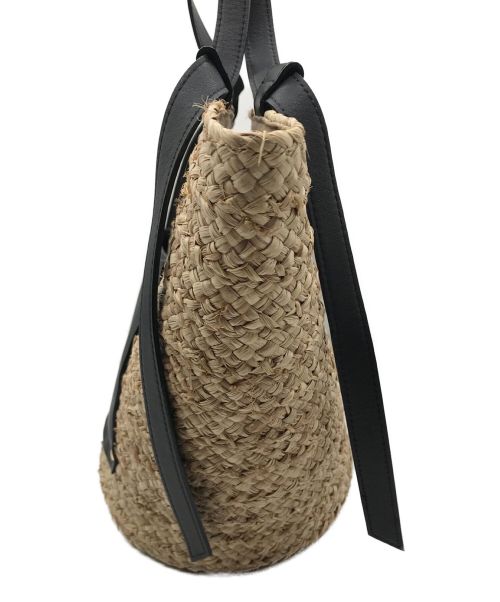 VIOLAd'ORO（ヴィオラドーロ）VIOLAd'ORO (ヴィオラドーロ) ラフィア レザー トートバッグ ベージュの古着・服飾アイテム