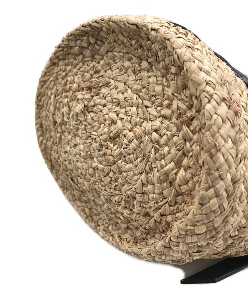 VIOLAd'ORO（ヴィオラドーロ）VIOLAd'ORO (ヴィオラドーロ) ラフィア レザー トートバッグ ベージュの古着・服飾アイテム