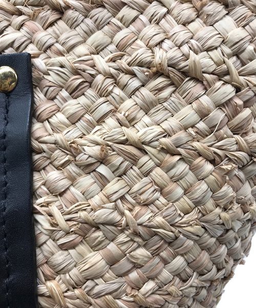 VIOLAd'ORO（ヴィオラドーロ）VIOLAd'ORO (ヴィオラドーロ) ラフィア レザー トートバッグ ベージュの古着・服飾アイテム
